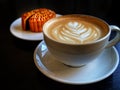 Coffee latte with mooncake