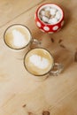 Coffee latte in two tall glasses Royalty Free Stock Photo