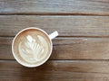 Coffee latte on wood table