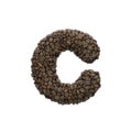 Coffee letter C - Lowercase 3d roasted beans font - Suitable for Coffee, energy or insomnia related subjects