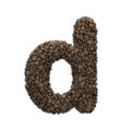 Coffee letter D - Lowercase 3d roasted beans font - Suitable for Coffee, energy or insomnia related subjects