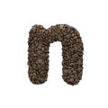 Coffee letter N - Small 3d roasted beans font - Suitable for Coffee, energy or insomnia related subjects