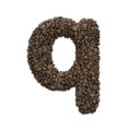 Coffee letter Q - Lower-case 3d roasted beans font - Suitable for Coffee, energy or insomnia related subjects