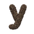 Coffee letter Y - Small 3d roasted beans font - Suitable for Coffee, energy or insomnia related subjects