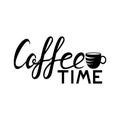 Coffee lettering, logo, Royalty Free Stock Photo