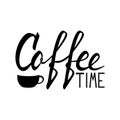 Coffee lettering, logo, Royalty Free Stock Photo