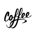 Coffee lettering logo sign black letters vector illustration Royalty Free Stock Photo