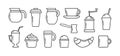 Coffee line vector icon, hot drink, cafe outline set. Food and beverage illustration Royalty Free Stock Photo
