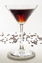 Coffee liqueur in a martini glass