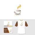 Coffee logo business card and t shirt design template Royalty Free Stock Photo