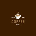 coffee logo design retro hipster vintage pixel art style vector