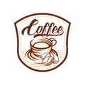 Coffee Logo design vector illustration. Retro Vintage Coffee Logo vector design concept for cafe and restaurant emblem. Coffee