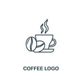 Coffee Logo icon. Thin line symbol design from coffe shop icon collection. UI and UX. Creative simple coffee logo icon for web and Royalty Free Stock Photo
