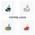 Coffee Logo icon. Thin line symbol design from coffe shop icon collection. UI and UX. Creative simple coffee logo icon for web and Royalty Free Stock Photo