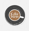 Coffee Logo Illustration, Design Cafe Menu, Hipster Grunge Background.