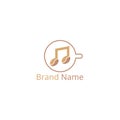 coffee logo template design, musical notes and cups