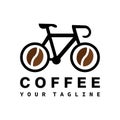 Coffee Logo Template, Morning Ride Concept Using Bicycle and Coffee bean IconWeb