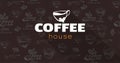 Coffee logo text background vector. Perfect design for headline, and banner.