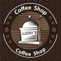 Coffee logo - vector illustration, emblem set design on black background Royalty Free Stock Photo