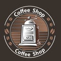 Coffee logo - vector illustration, emblem set design on black background Royalty Free Stock Photo