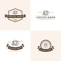 Coffee logo - vector illustration, emblem set design Royalty Free Stock Photo