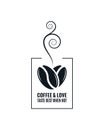 Coffee love concept. Coffee beans design on white