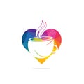 Coffee love logo design concept template. Royalty Free Stock Photo