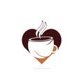 Coffee love logo design concept template. Royalty Free Stock Photo