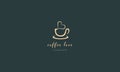 Coffee Love Logo Design With Coffee Cup And Heart Royalty Free Stock Photo