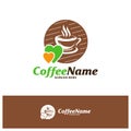 Coffee Love Logo Design Template. Coffee logo concept vector. Creative Icon Symbol Royalty Free Stock Photo