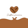Coffee love logo template. Royalty Free Stock Photo