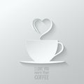 Coffee love paper cut design background