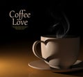 Coffee love. Warm cup of coffee