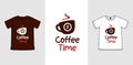 Coffee lover time tshirt vector illustration design Royalty Free Stock Photo