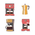 Coffee machin set Vector illustration