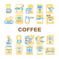 Coffee Machine Barista Equipment Icons Set Vector Royalty Free Stock Photo