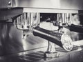 Coffee machine Cafe restaurant Black and white Royalty Free Stock Photo