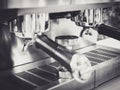 Coffee machine Cafe restaurant Black and white Royalty Free Stock Photo