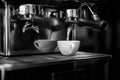 Coffee machine Cafe restaurant Black and white Royalty Free Stock Photo