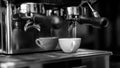 Coffee machine Cafe restaurant Black and white Royalty Free Stock Photo