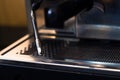 Coffee machine in coffee on a blurred background. Royalty Free Stock Photo