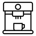 Coffee machine with cup icon, outline style Royalty Free Stock Photo