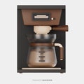 Coffee Machine 3D Icon Transparent Background Royalty Free Stock Photo