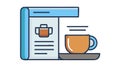 Coffee Machine Document Icon: Office Beverage, vector design Generative AI Royalty Free Stock Photo