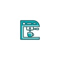 Coffee machine espresso machine line icon. linear style sign for mobile concept and web design. Outline vector icon. Symbol, logo
