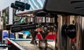 Coffee machine in coffee house producing espresso Royalty Free Stock Photo