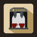 Coffee machine icon, flat style Royalty Free Stock Photo