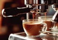 espressoCoffee machine making a cup of cappuccino Royalty Free Stock Photo