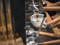 Coffee Machine Making Espresso shot Cafe Restaurant Royalty Free Stock Photo