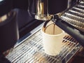 Coffee Machine Making Espresso shot Cafe Restaurant Royalty Free Stock Photo